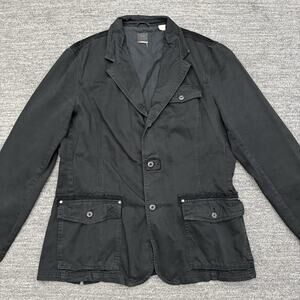 Triple Five Soul Jacket Men 2XL XXL Black Chore Field Coat Corduroy Elbow Patch